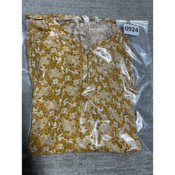 Cynthia Rowley Women's Size Medium Yellow Floral Print Long Sleeve Blouse - Picture 10 of 10